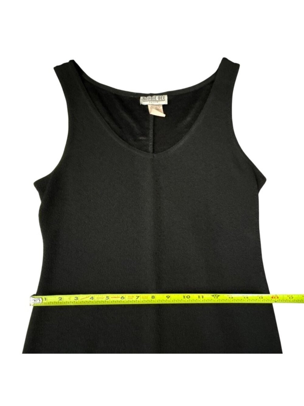 Vintage Robbie Bee Black Sleeveless V-Neckline Casual Evening Dress Size 8 P - Picture 16 of 16